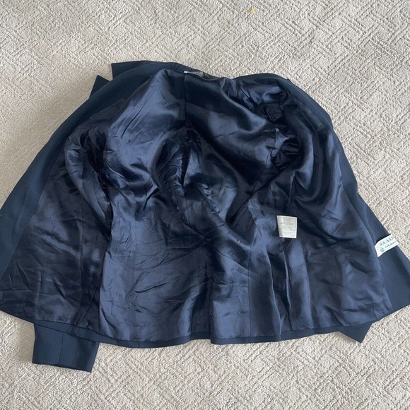 Laura Ashley Navy Blue Pure Wool Blazer Size 10 Medium 5 Button Vintage EU 40 - Picture 7 of 10